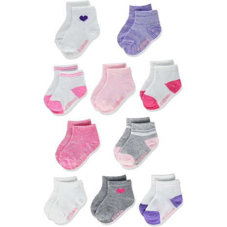 Hanes Baby And Toddler Socks, Non-slip Grip Ankle Socks, Boys' and Girls', Multipacks