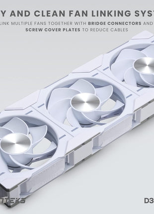 Phanteks D30 120mm Reverse Airflow ARGB PWM PC Fan, Daisy-Chain, White