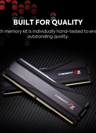 G.SKILL Trident Z5 RGB Series DDR5 RAM (Intel XMP 3.0) 96GB (2x48GB) 5600MT/s CL40-40-40-89 1.25V Desktop Computer Memory U-DIMM - Matte Black (F5-5600J4040D48GX2-TZ5RK)