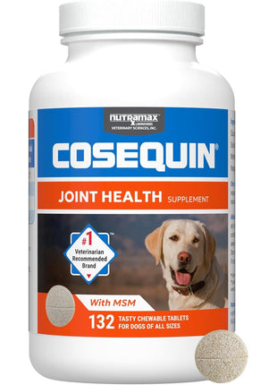 Nutramax Cosequin for Dogs Joint Health Supplement, Contains Glucosamine for Dogs, Plus Chondroitin and MSM, Supports Healthy Joints, For All Breeds and Sizes, Chewable Tablets, 132 Count