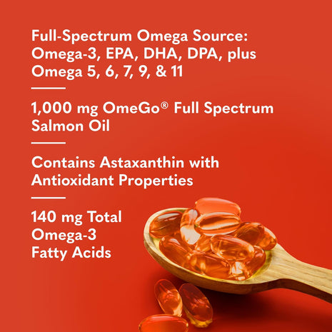 Garden of Life Dr. Formulated Salmon Oil Soft Gels, Full Spectrum, 60ct | Full Spectrum Omega-3 Fish Oil with EPA, DHA, DPA - Heart Health Dietary Supplement