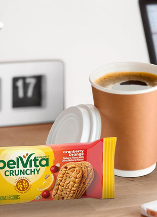 belVita Breakfast Bars Biscuits, Cranberry Orange, 8 Packs (4 Biscuits Per Pack)