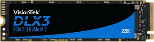 VisionTek 2280 DLX3 M.2 SSD - 512GB - PCIe Gen 3.0 x4 NVMe - 3300MB/s Read, 2900MB/s Write – Laptops, Gaming PCs, Compatible Consoles