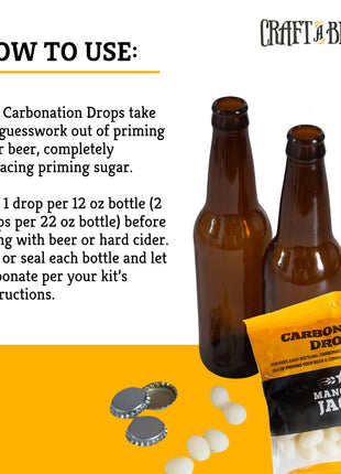 Craft A Brew - Carbonation Drops - For At Home Beer Brewing - Substitute For Priming Sugar - Prepares Homebrew For Carbonation & Bottle Conditioning - Beer & Hard Cider - No Added Flavor - 60 Count