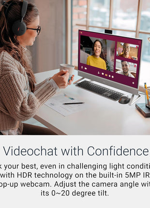 Dell 23.8" All-in-One Desktop, FHD, Intel Core 3 100U, Windows 11 Home | Intel Graphics, 512GB SSD, 8GB, Wi‐Fi 6E, Bluetooth, Keyboard & Mouse, Dolby Atmos Speakers, EC24250