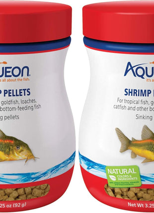 Aqueon Shrimp Pellets Sinking Food for Tropical Fish, Goldfish, Loaches, Catfish and Other Bottom Feeding Fish, 6.5 Ounces