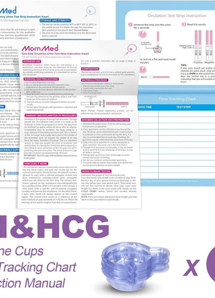 MomMed Ovulation Test Strips, Ovulation and Pregnancy Tests (LH50-HCG20), Includes 50 Ovulation Tests and 20 Pregnancy Tests with 70 Urine Cups, Accurately Track Ovulation and Detect Early Pregnancy