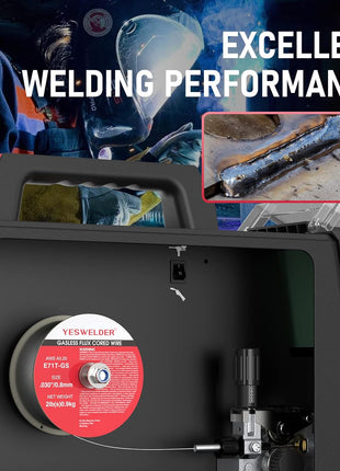 YESWELDER Flux Core Gasless MIG Wire, E71T-GS Mild Carbon Steel .030-Inch Diameter 2-Pound, Strong ABS Plastic Spool Welding Wire