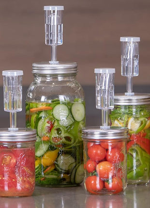 Jillmo Fermentation Kit, Stainless Steel Fermenting Lids for Wide Mouth Mason Jars (NO Jars)