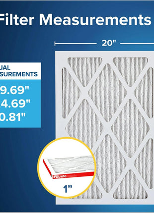 Filtrete 20x25x1 AC Furnace Air Filter, MERV 11, MPR 1000, Micro Allergen Defense, 3-Month Pleated 1-Inch Electrostatic Air Cleaning Filter, 6 Pack (Actual Size 19.69 x 24.69 x 0.81 in)