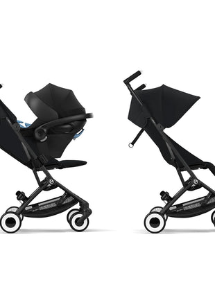 Cybex Libelle 2 Travel Baby Stroller - Lightweight Carry-On Travel Stroller for Airplane with One-Hand Recline, Compatible with CYBEX Car Seats, Magic Black