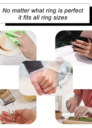 Ring Sizers for Loose Rings, Eiito Ring Size Adjuster Spacers or Tightener, Invisible Guards, 6 Sizes Fitter, Resizer Fit Almost Any Rings, Reduces Size by 0.5-1.5