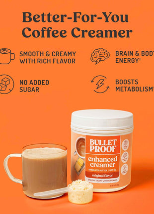 Bulletproof Original Creamer, 14.8 Ounces, Keto Coffee Creamer with MCT Oil and Grass-Fed Butter, Supports Brain Function