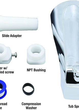 Danco Tub Spout with Diverter, Metal, Chrome (88703)