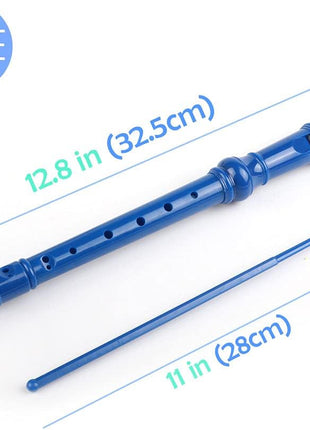 Mr.Power Soprano Recorder German Style C Key 8 Holes Easy Instrument for Beginners School Student Home Entertainment (Blue)