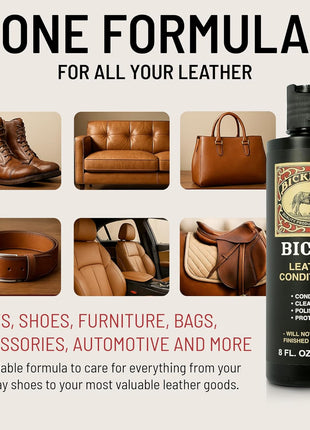 Bickmore Bick 4 Leather Conditioner 8 oz - Cleaner & Conditioner - Restore Polish & Protect All Smooth Finished Leathers