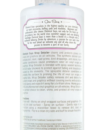 Chemical Guys Wrap Detailer Gloss Enhancer & Protectant - Quick Detailer Spray for Vinyl Wraps, Clear Bra, Paint Protection Film & Graphics, Cars, Trucks, and More - 16 fl oz