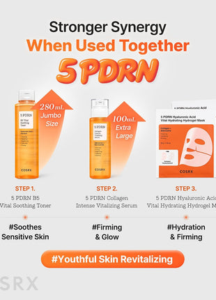 COSRX 5 PDRN Collagen Serum, Anti-aging, Glass Skin & Plumping, 3.38 fl oz