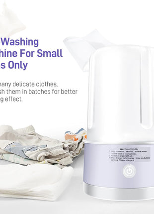 Portable Mini Washing Machine | Compact Deep Cleans Underwear, Baby Clothes, Small Laundry | Lightweight for Apartment, Dorm, Hotel, Travel & Camping | Quiet Energy-Efficient(Purple)