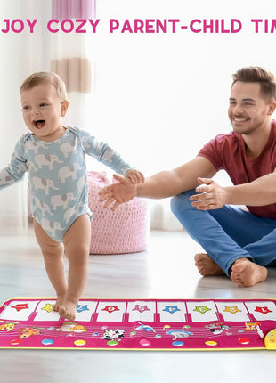 Floor Piano Mat, Toddler Girl Toys Musical Mat, 1 2 3 Year Old Girl Gifts | Keyboard Floor Playmat, 39.5" Electronic Music Animal Sound Touch Play Blanket, Dancing Mat