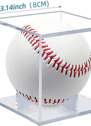 4 Pack Baseball Display Case, UV Protected Acrylic Boxes for Display,Clear Display Case Baseball Cube Memorabilia Showcase Autograph Ball Protector - for Official Size Ball