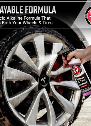 Adam's Polishes Wheel & Tire Cleaner 16oz - Professional All in One Car Wash Wheel Well Cleaning Spray for Car Detailing | Safe On Most Rim Finishes