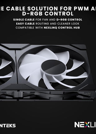 Phanteks M25-140 Gen2 Reversed Blade Triple Pack, 3X 140mm ARGB High Performance Cooling Fans, Daisy-Chain Unified Fan Frame, Infinity Mirror hub, Single Cable Connection, Black