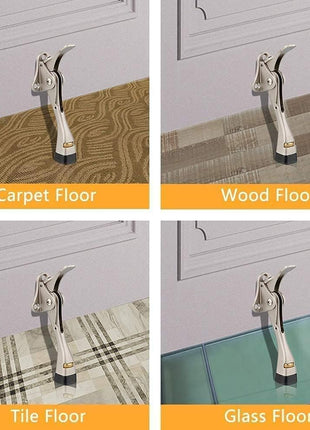 Gotega Door Stopper, 2 Packs Kickdown Door Stop with One Touch Adjustable Height and Rubber Tip 4 Inches, Heavy Duty Door Stops, Door Holder, Bottom of Door