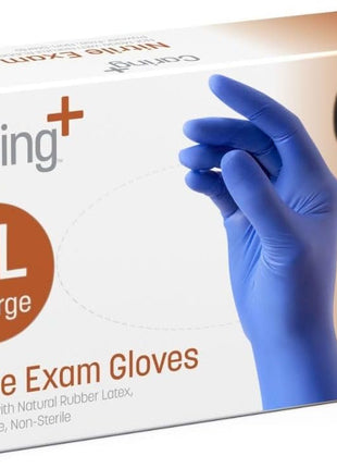 Caring Nitrile Exam Gloves (100ct), Powder Free and Not Made with Natural Rubber Latex, Gloves for Medical Use, Cleaning, Food Prep and More, Medium