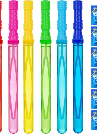 JOYIN 14.6'' Big Bubble Wands for Kids, 6 PCS Bubble Wand with Refill Solution for Summer Toy Party Favor, Outdoors Toy Activity, Easter Basket Stuffers, Birthday Gift