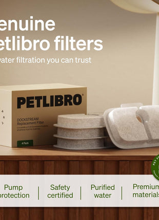 PETLIBRO Replacement Filters for Dockstream Cat Water Fountain PLWF106/PLWF116/PLWF115/PLWF105/PLWF005, 4 Months Set of Replacement Filters for Ultra Quiet Cat Fountain, 8 Count for Pet Water Fountain