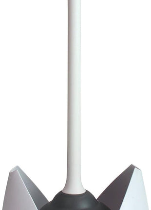 Clorox Toilet Plunger with Hideaway Holder Caddy Heavy-Duty Compact Design with Non-Skid Rubber Base for Bathroom Convenient Storage Toilet Unclogger, 6.5x19.5-Inch, White