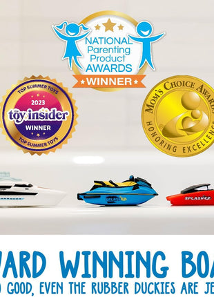 SplashEZ Boat Toys for Toddlers & Kids, Mold Free Bath & Pool Toys No Hole | Floating Toy Boats for Bathtub, Shower, Pool, Boys & Girls, Ages 4-8