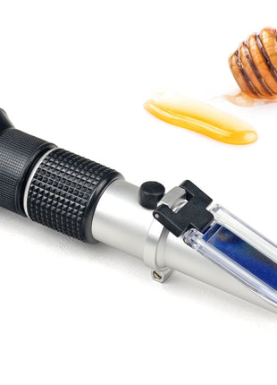 Honey Refractometer for Moisture, Brix and Baume, 3 in 1 Uses, 58 90% Brix Scale Range, Ideal for Honey, Maple Syrup, and Molasses, Bee Keeping Supplies