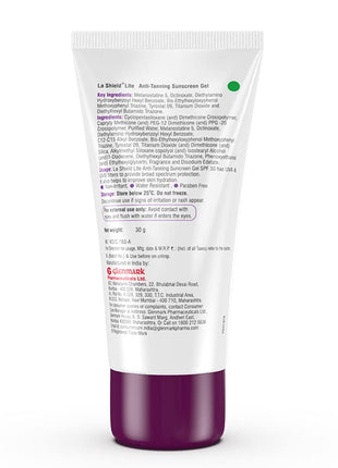 La Shield Lite SPF 30+ And PA+++ Anti -Tanning | Mineral Based Sunscreen Gel | Suitable For All Skin Types, 30 Grams,8904091145676