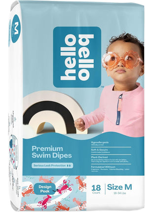 Hello Bello Premium Swim Diapers I Affordable and Eco-Friendly Disposable Swim Dipes for Babies and Kids I Size Medium