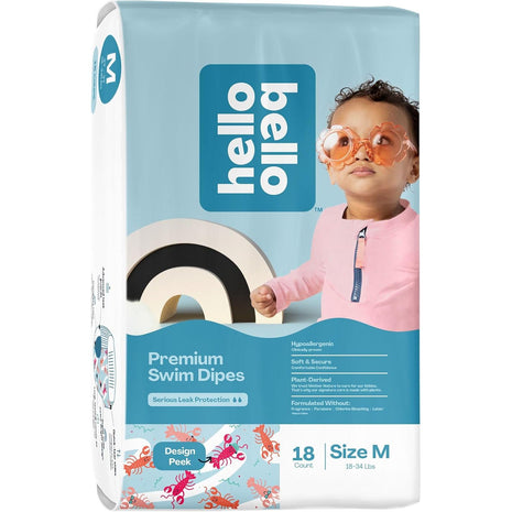 Hello Bello Premium Swim Diapers I Affordable and Eco-Friendly Disposable Swim Dipes for Babies and Kids I Size Medium