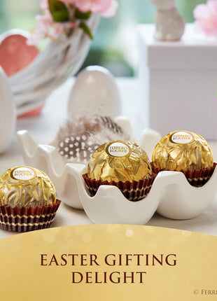 Ferrero Rocher Gourmet Hazelnut Milk Chocolate Gift Box, 24 Individually Wrapped Treats, 10.6 oz