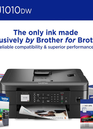 Brother MFC-J1010DW Wireless Color Inkjet All-in-One Printer, Duplex Printing, Mobile & Cloud Print, Compact Design, 1.8" Color Display, Works with Alexa | Automatic duplex printing, Cloud integration