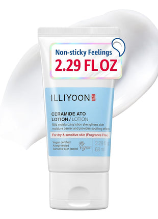 Illiyoon Ceramide Ato Lotion | Lightweight Moisturizer for Dry & Sensitive Skin, Barrier Repair for Face and Body, Mild for Babies, Vegan Certified, Korean Skincare, 2.29 fl.oz.