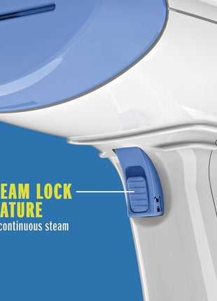 Conair Handheld Garment Steamer for Clothes, ExtremeSteam 1200W, Portable Handheld Design,White/Blue