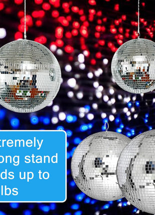 Alytimes Mirror Disco Ball - 8-Inch Cool and Fun Silver Hanging Party Disco BallBig Party Decorations, Party Design
