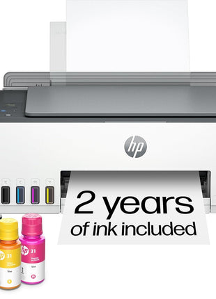HP Smart Tank 5101 Wireless All-in-One Refillable Printer, Scanner, Copier with 2 Years of Ink Included, Wireless (2.4ghz only) Printer-for-Home use (1F3Y0A)