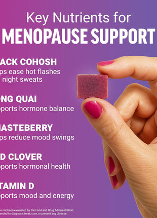 Force Factor Menopause Relief Supplement for Women | with Black Cohosh for Hot Flashes, Hormone Balance & Night Sweats Support, Women's Wellness, Mixed Berry, 60 Soft Chews