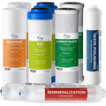 iSpring F9K NSF Certified 1-Year Reverse Osmosis Water Filter, Alkaline Remineralization Filters for 6-Stage RO Systems, Without RO Membrane