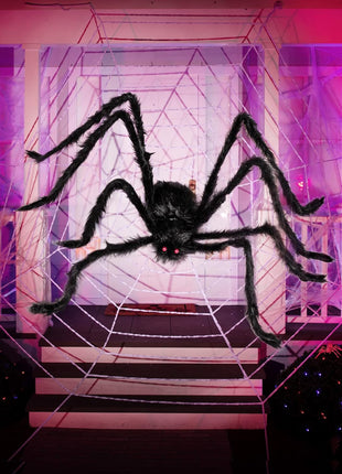 JOYIN Halloween Outdoor Decorations Giant Spider, 5 Ft Large Spider for Yard Lawn Garden Patio Scary Halloween Outside Decor, Indoor Haunted House Prop and Home Party Decor, Black