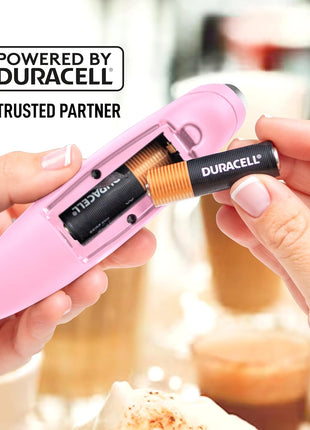 Zulay Kitchen Powerful Milk Frother Wand With Duracell Batteries - Ultra Fast Handheld Drink Mixer - Electric Whisk Foam Maker for Coffee, Lattes, Cappuccino & Matcha - Z1 Motor - Cotton Candy