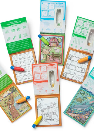 Melissa & Doug Water Wow! Reusable Water-Reveal, 6 Mess Free Coloring Books—Animals, Vehicles, Alphabet, Numbers & Much More—Travel Toys for Kids 3+