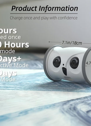 Owl Robot: 1080P Full HD Pet Camera with Treat Dispenser, Interactive Toy for Dogs and Cats, Full House Mobile Monitoring via App,2 Way Talk,No Monthly Fee (Only 2.4G WiFi)