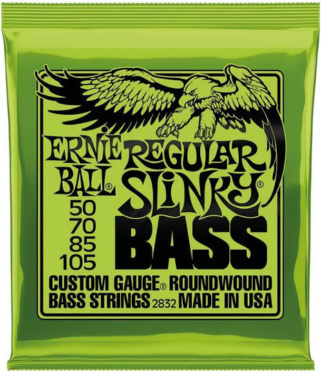 Ernie Ball Regular Slinky Nickel Wound Bass Guitar Strings, 50-105 Gauge (P02832)